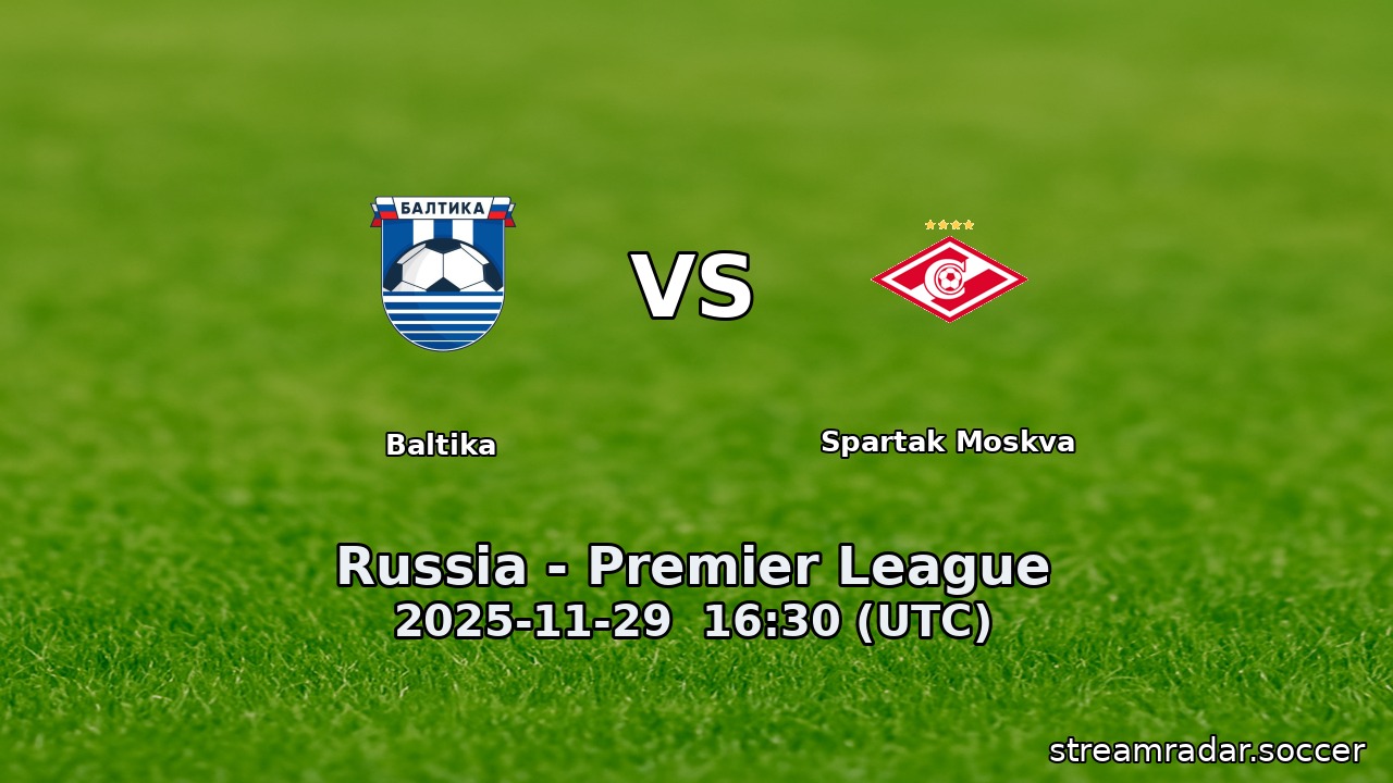 Baltika vs Spartak Moskva