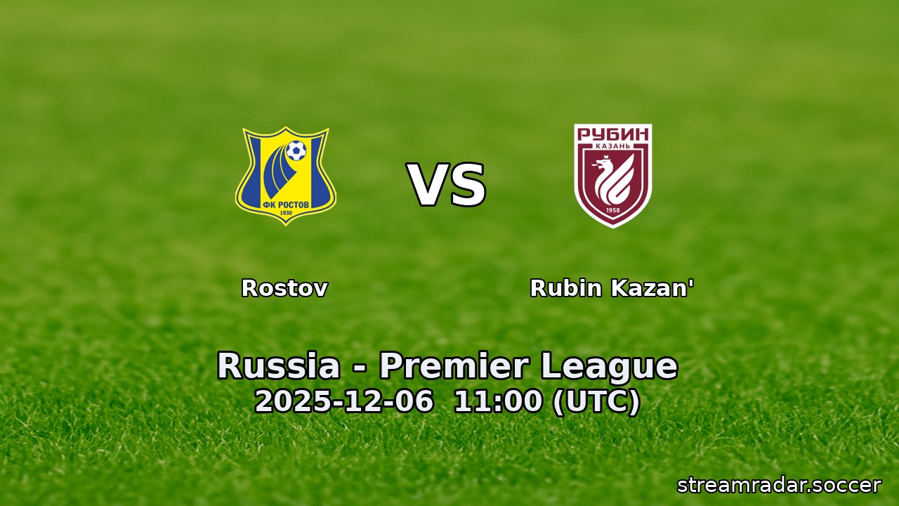 Rostov vs Rubin Kazan'