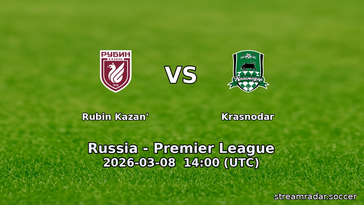 Rubin Kazan' vs Krasnodar