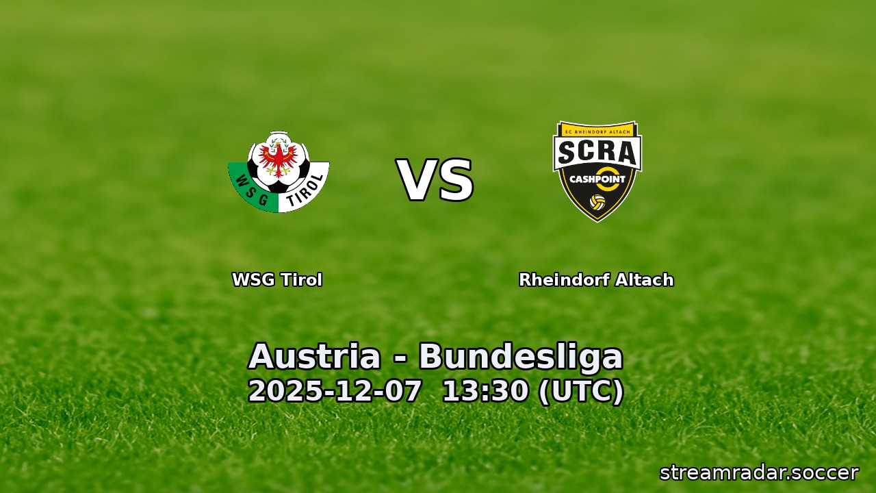 WSG Tirol vs Rheindorf Altach