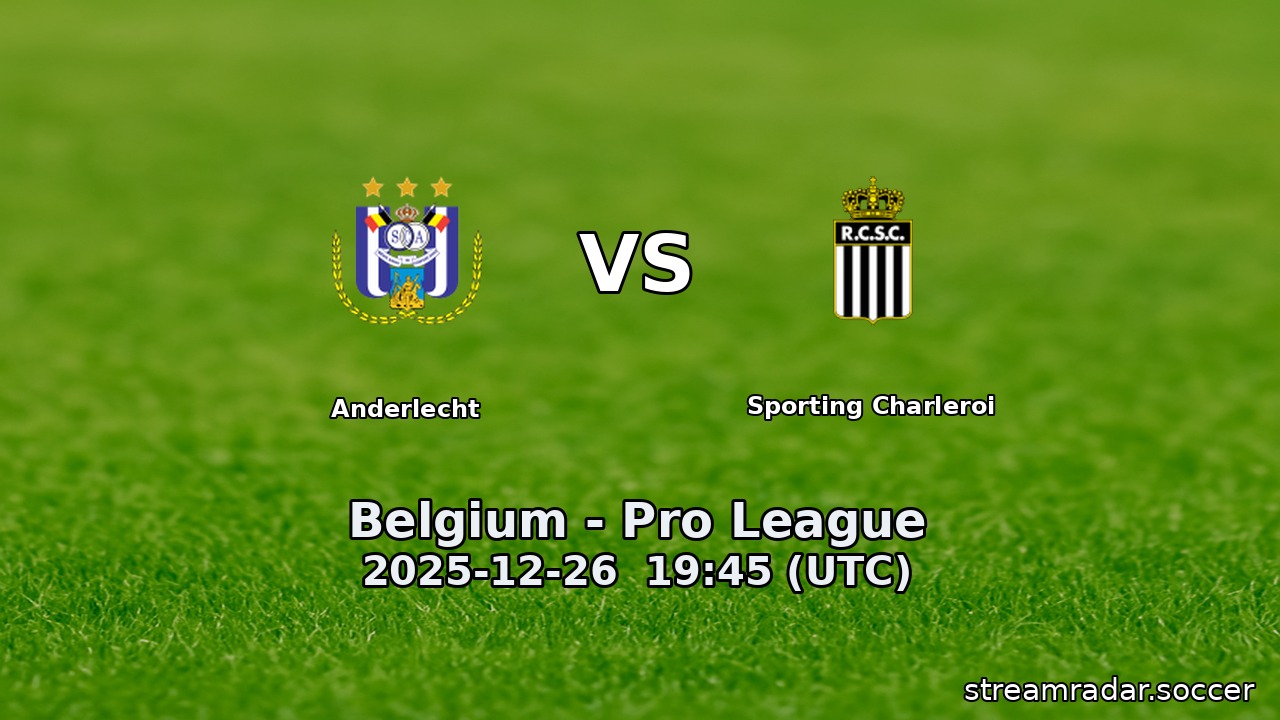 Anderlecht vs Sporting Charleroi