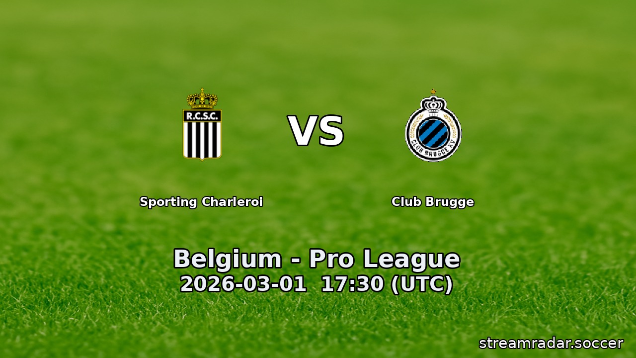 Sporting Charleroi vs Club Brugge