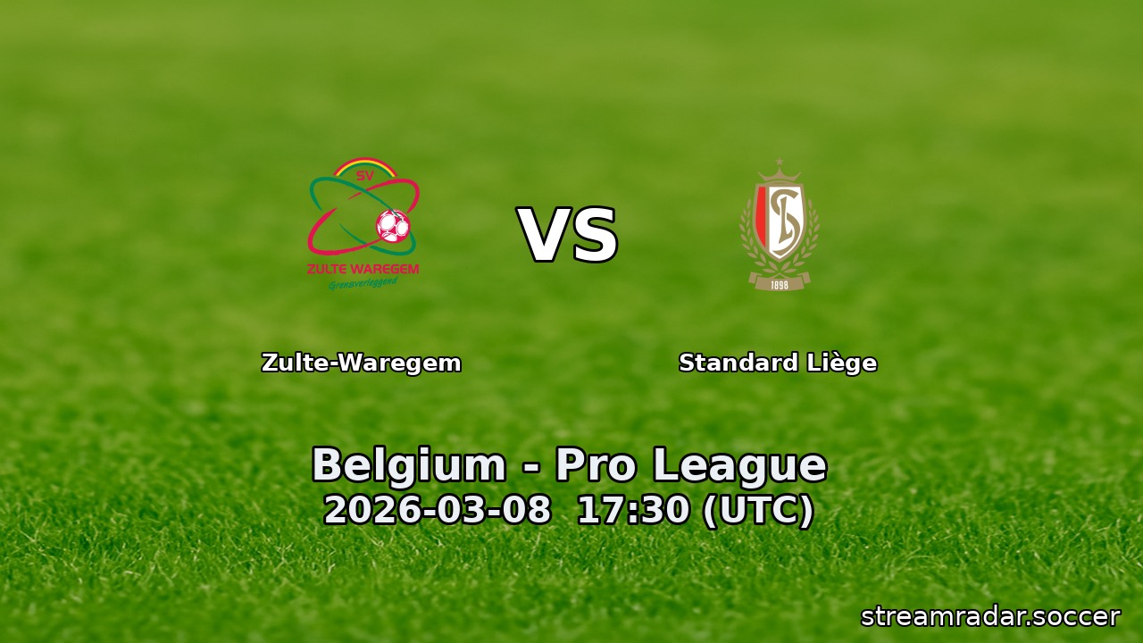 Zulte-Waregem vs Standard Liège