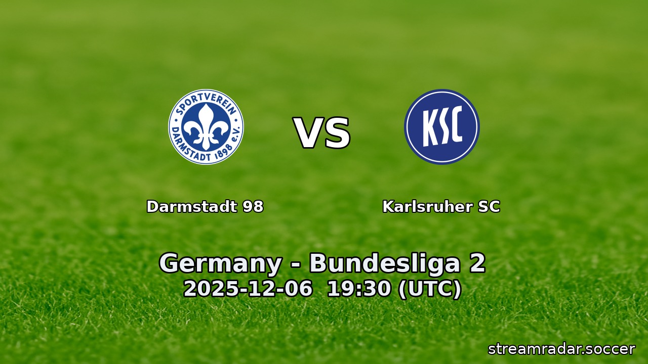 Darmstadt 98 vs Karlsruher SC