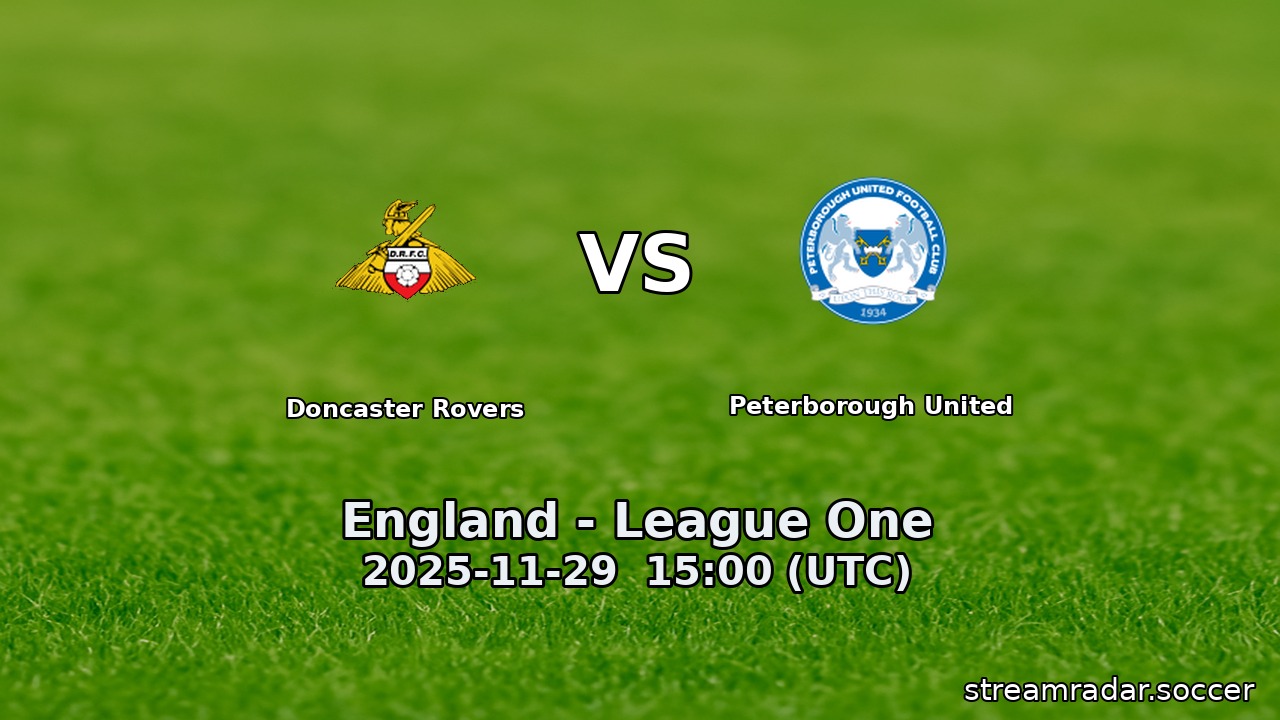 Doncaster Rovers vs Peterborough United