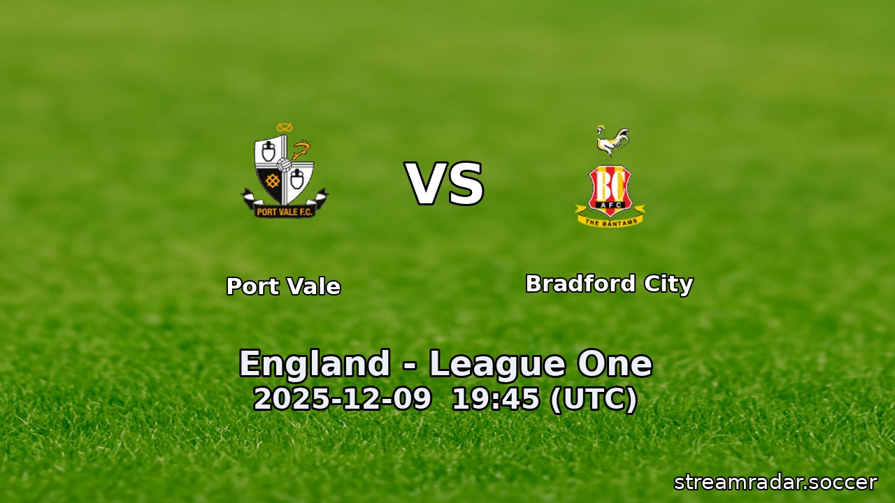 Port Vale vs Bradford City
