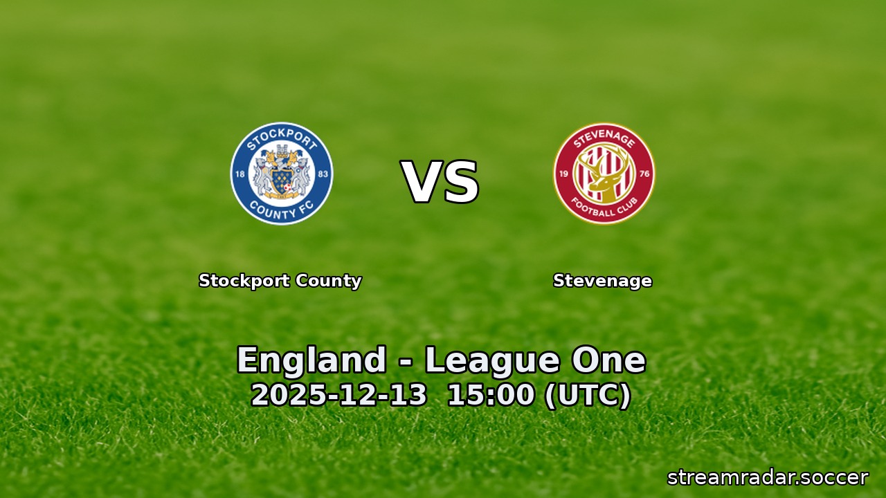 Stockport County vs Stevenage