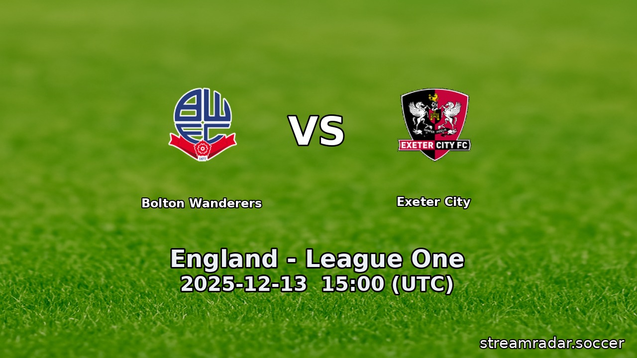 Bolton Wanderers vs Exeter City