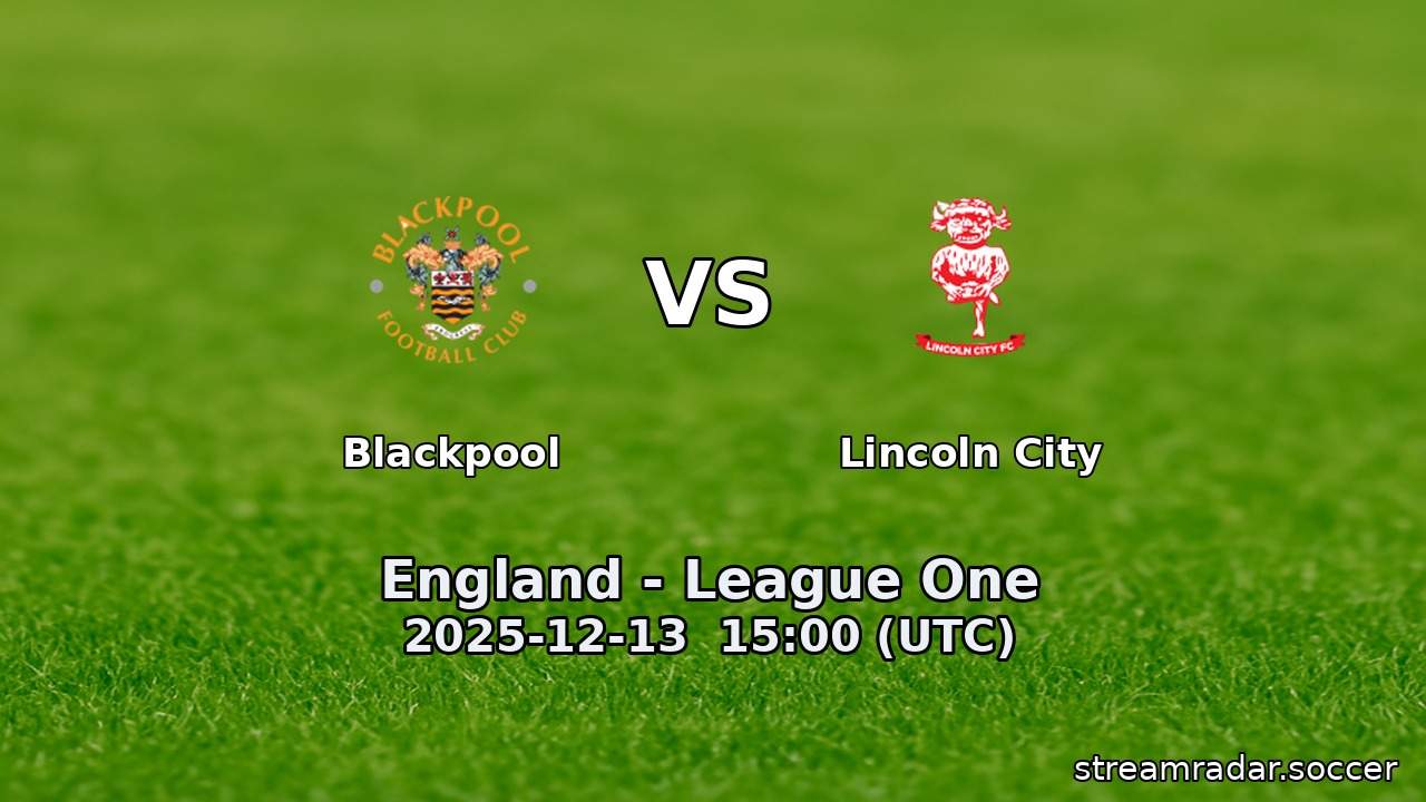 Blackpool vs Lincoln City