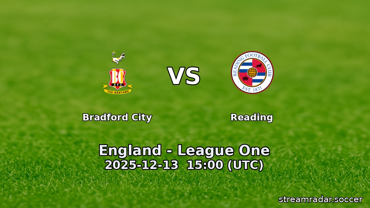 Bradford City vs Reading