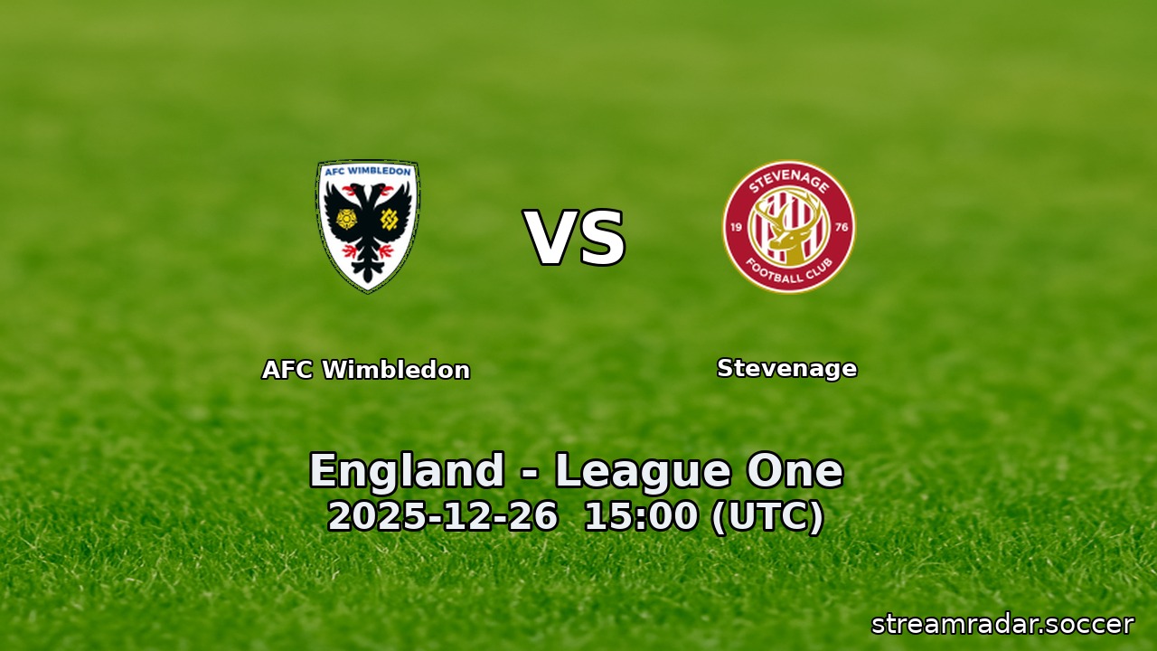 AFC Wimbledon vs Stevenage