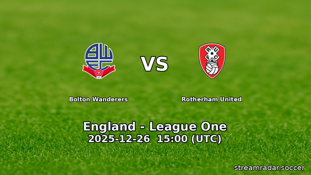 Bolton Wanderers vs Rotherham United