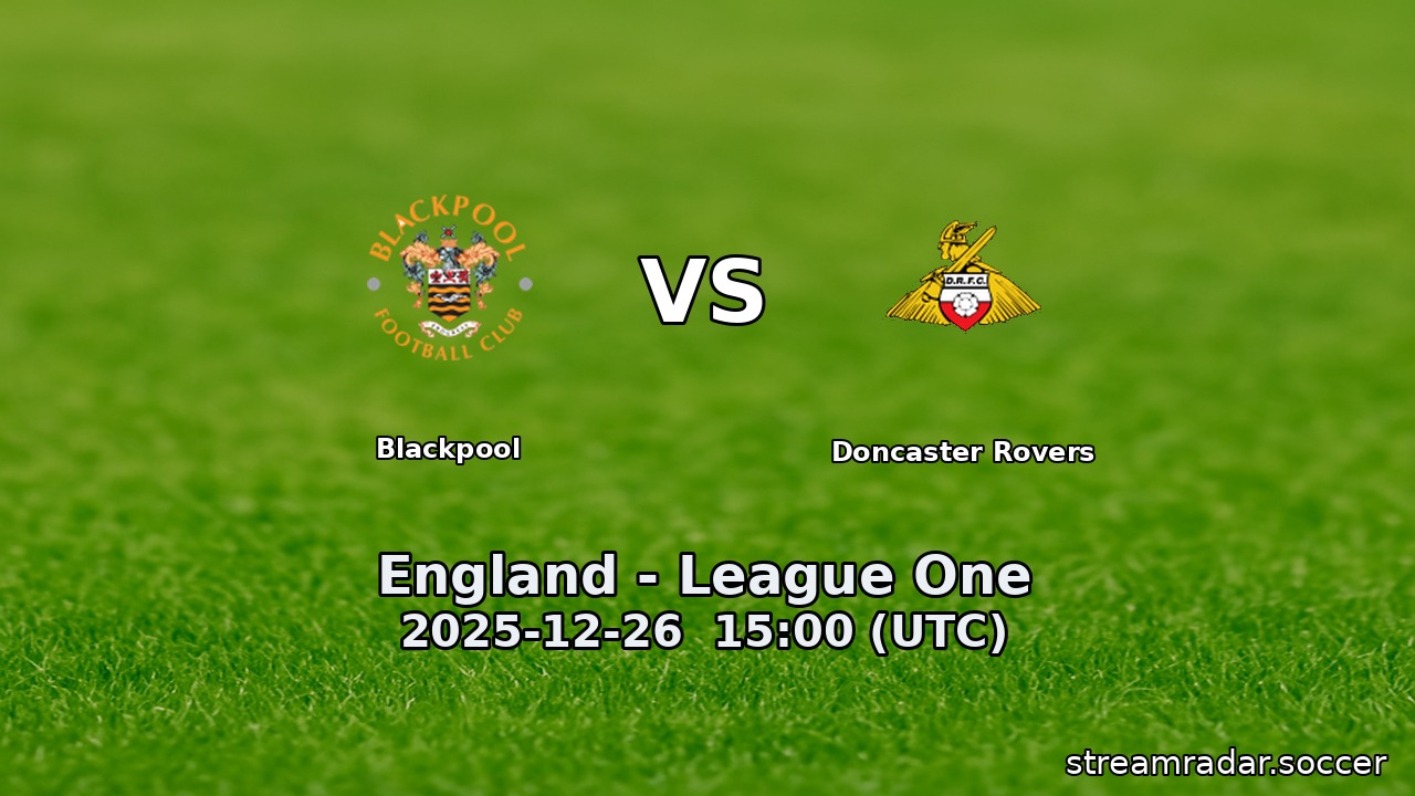 Blackpool vs Doncaster Rovers
