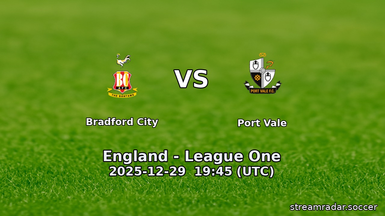 Bradford City vs Port Vale