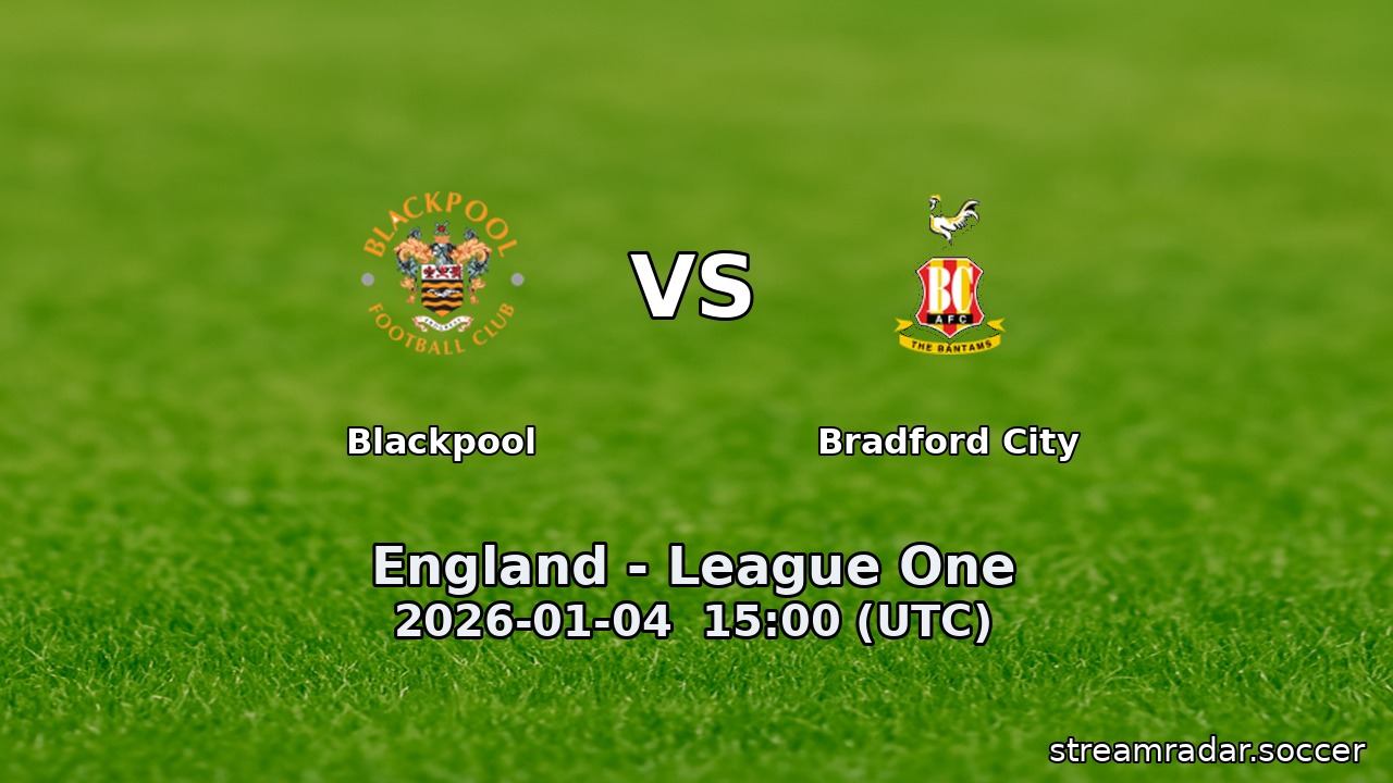 Blackpool vs Bradford City