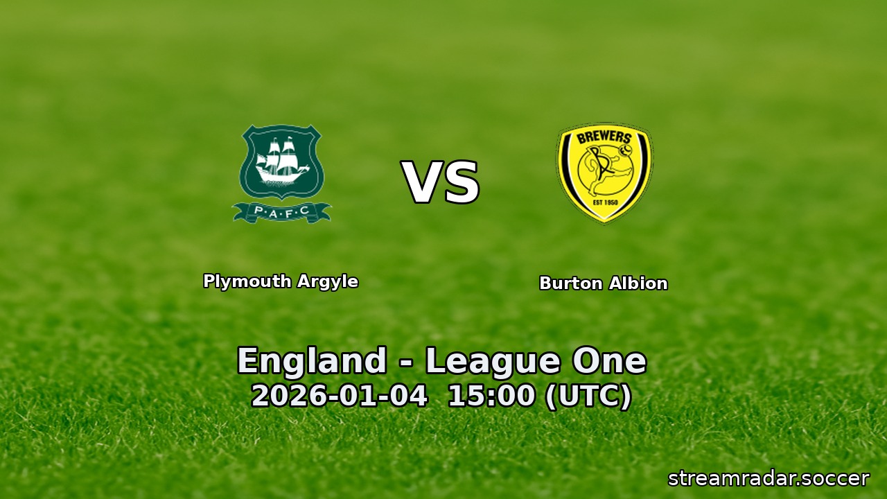 Plymouth Argyle vs Burton Albion