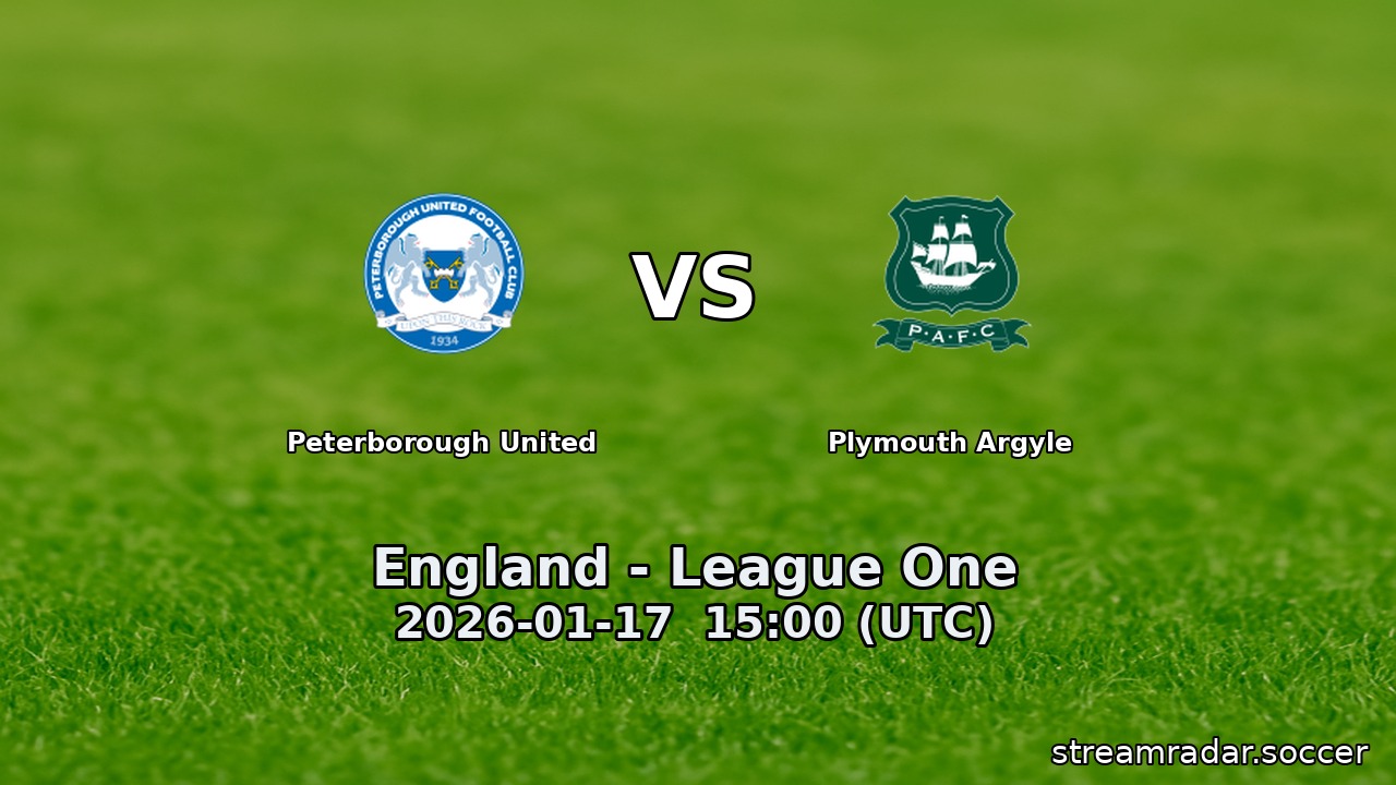 Peterborough United vs Plymouth Argyle