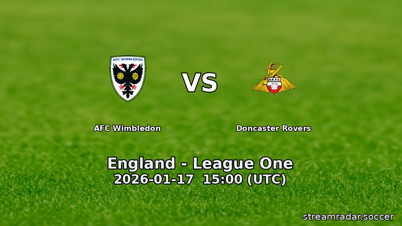 AFC Wimbledon vs Doncaster Rovers