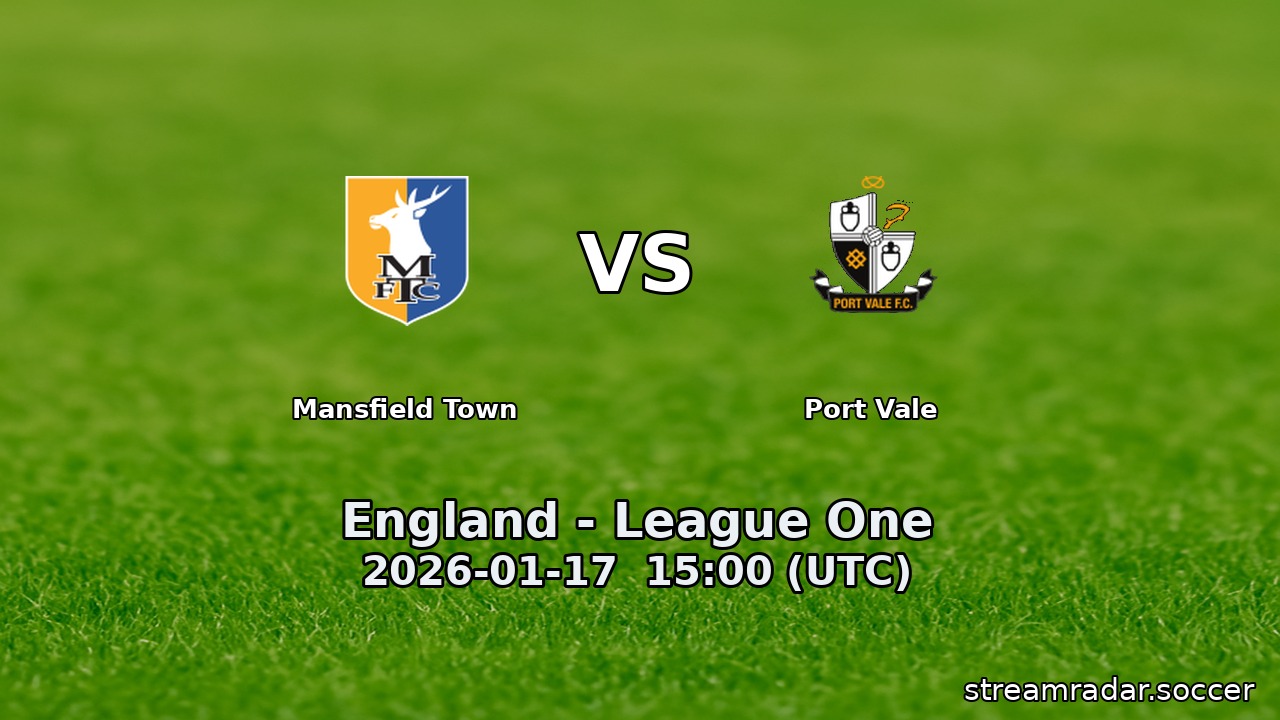 Mansfield Town vs Port Vale