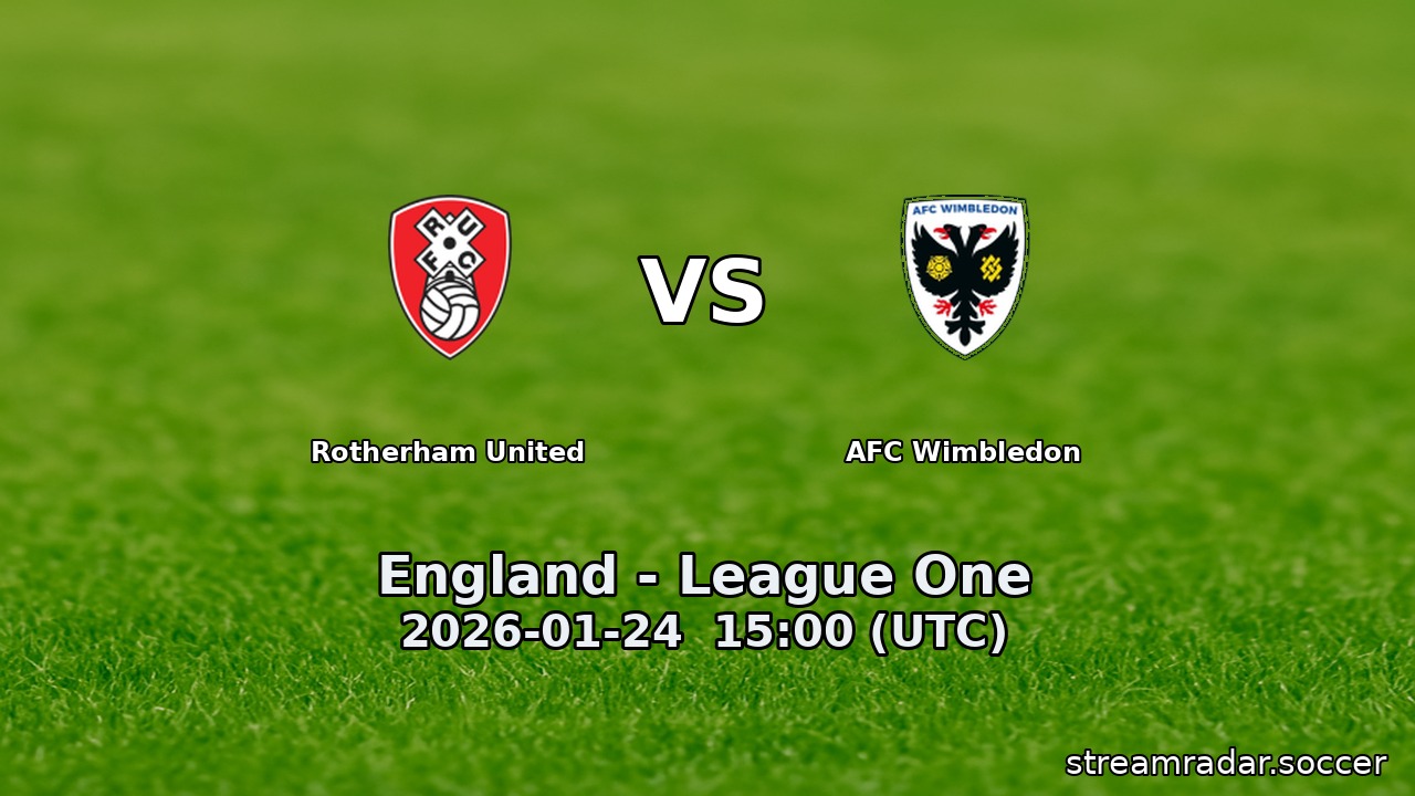 Rotherham United vs AFC Wimbledon