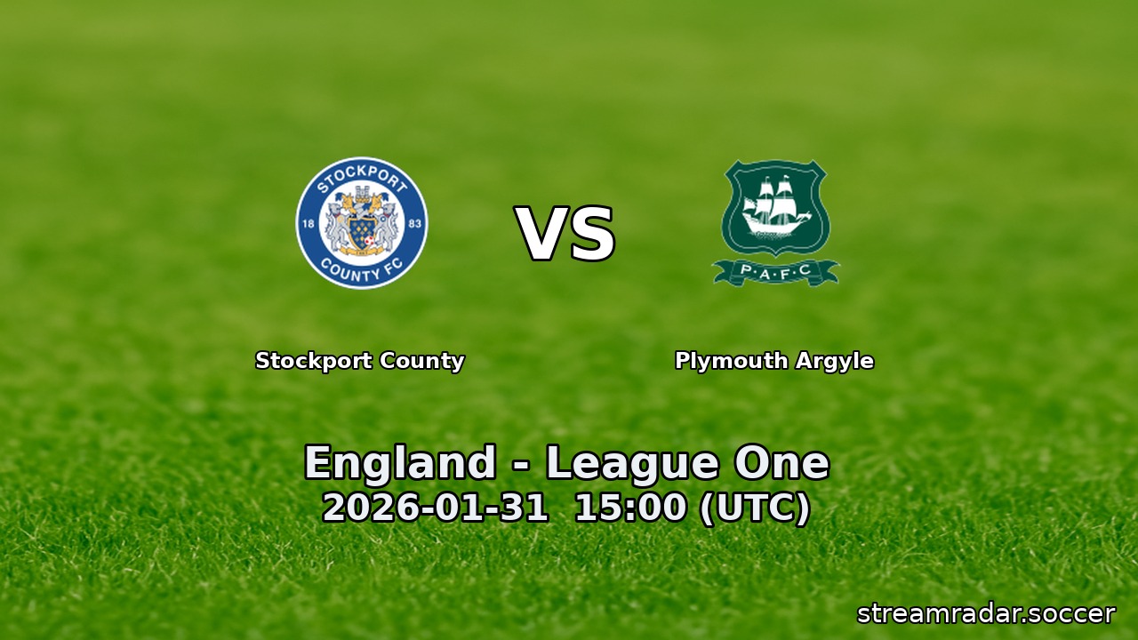 Stockport County vs Plymouth Argyle