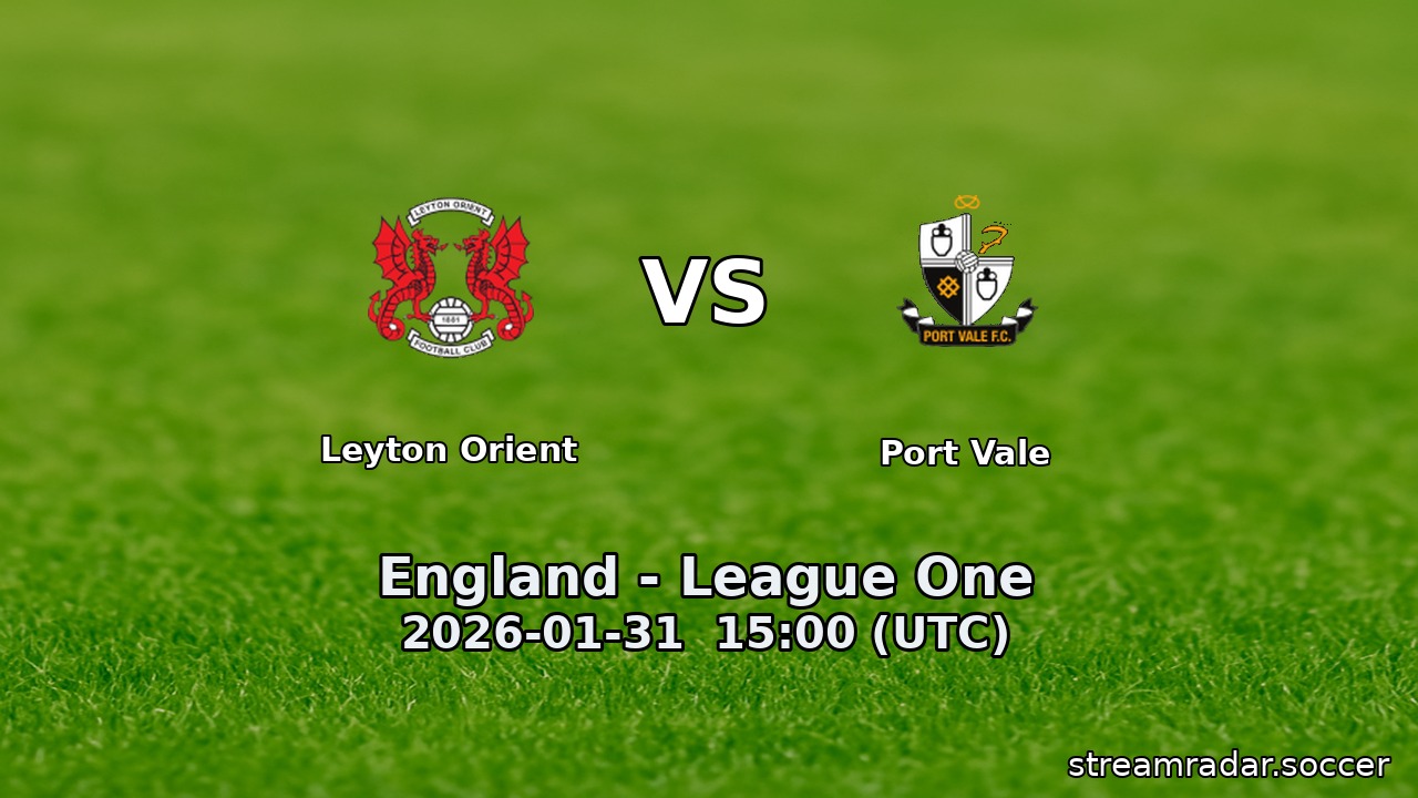Leyton Orient vs Port Vale
