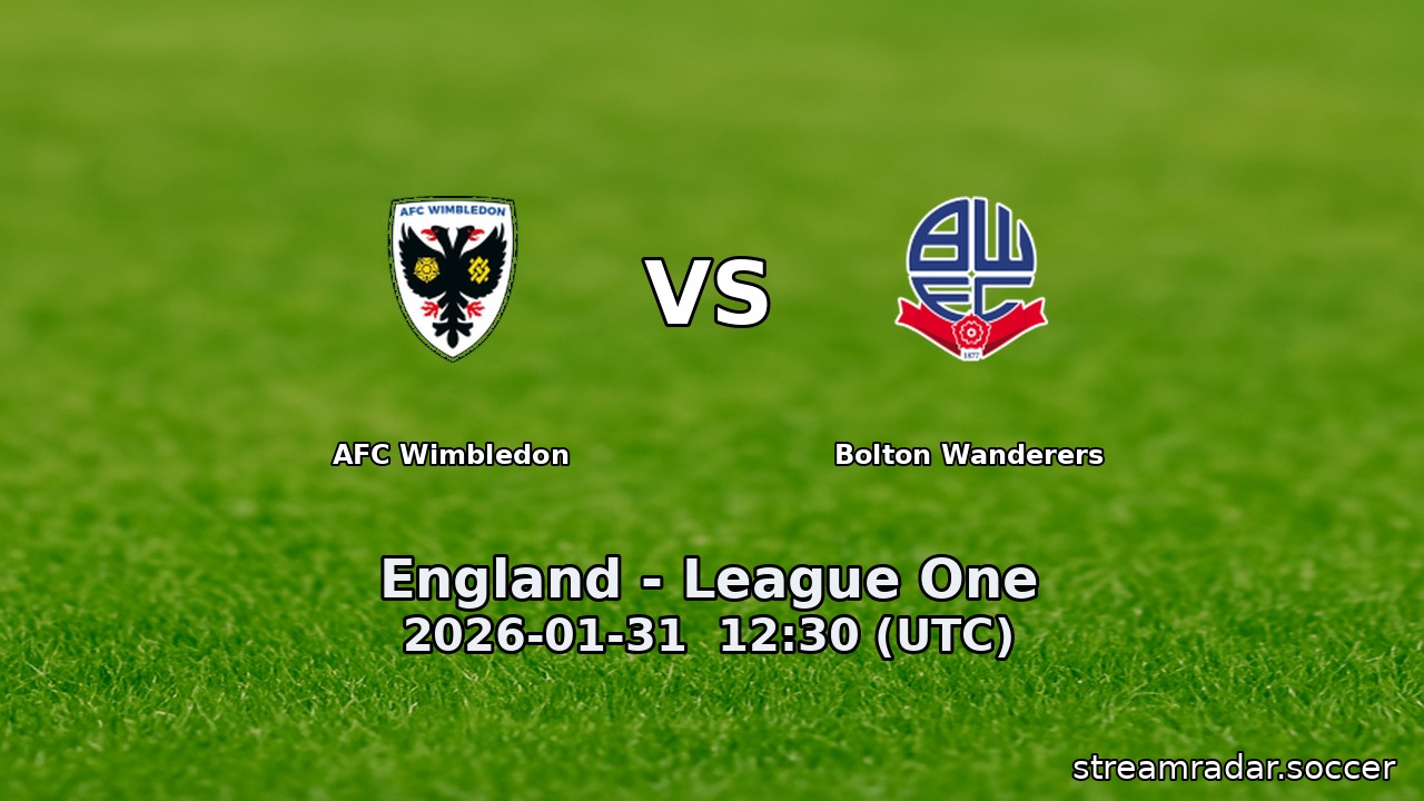 AFC Wimbledon vs Bolton Wanderers