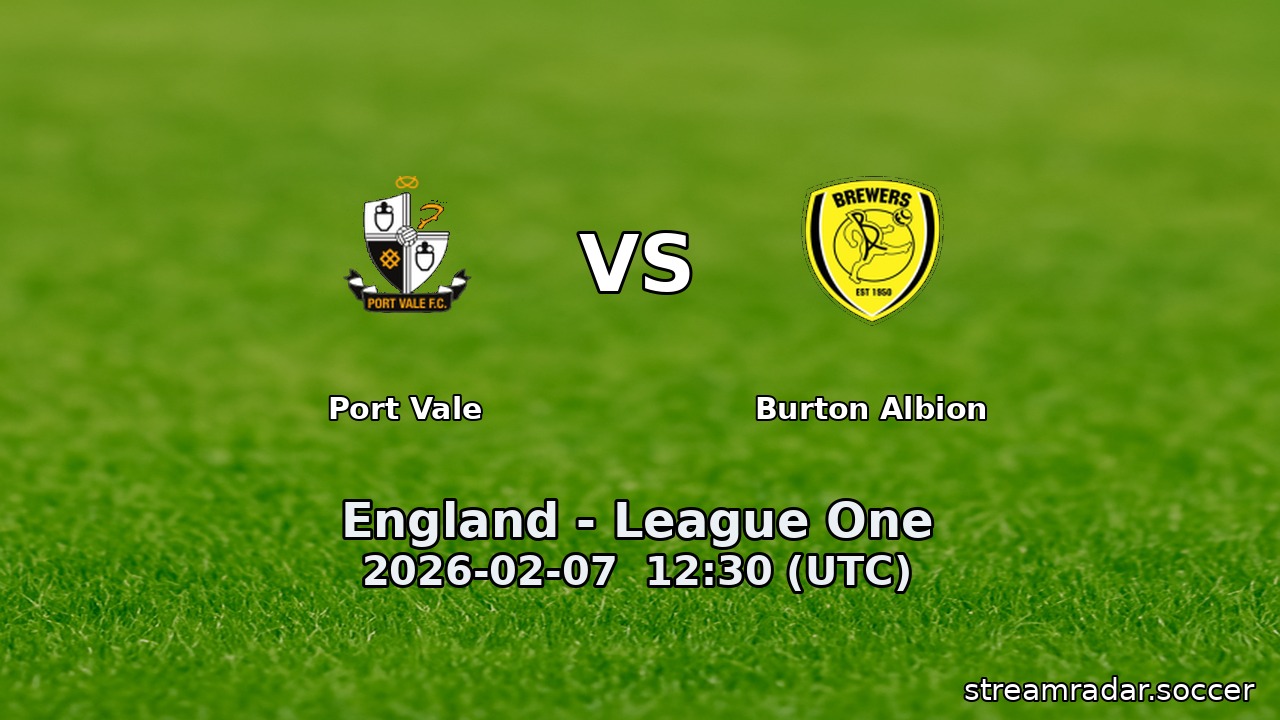 Port Vale vs Burton Albion