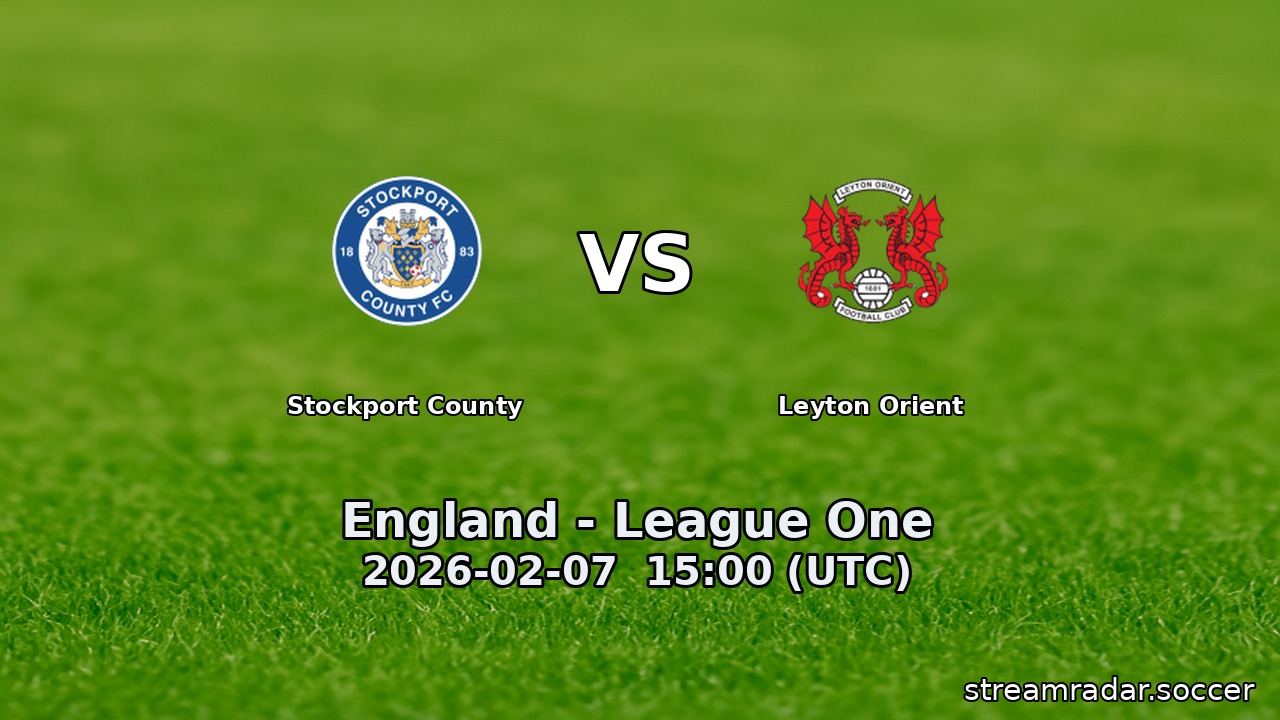 Stockport County vs Leyton Orient