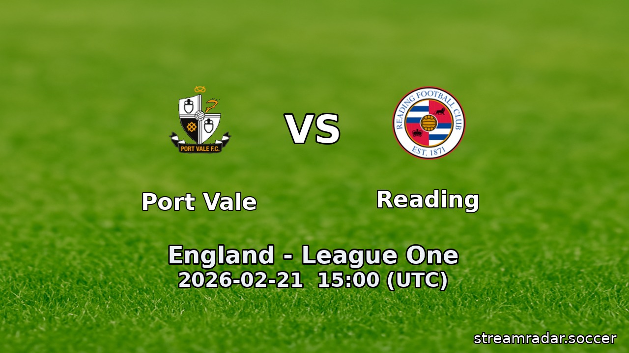 Port Vale vs Reading