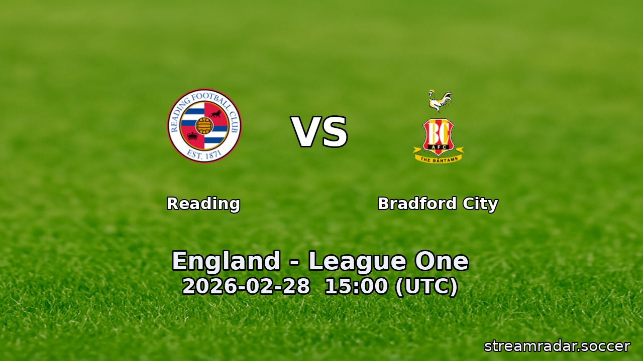 Reading vs Bradford City