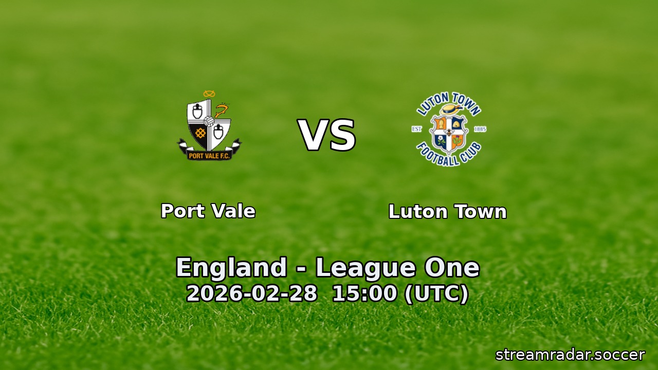 Port Vale vs Luton Town