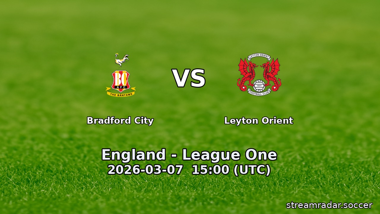 Bradford City vs Leyton Orient