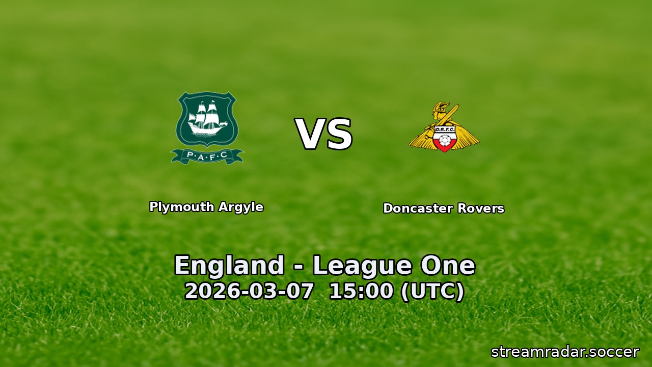 Plymouth Argyle vs Doncaster Rovers