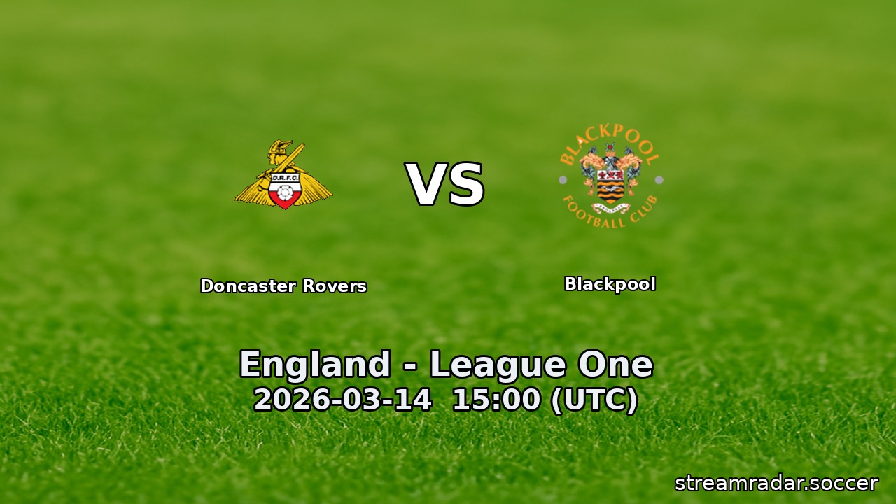 Doncaster Rovers vs Blackpool