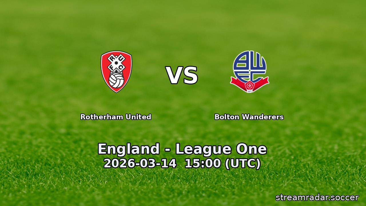 Rotherham United vs Bolton Wanderers