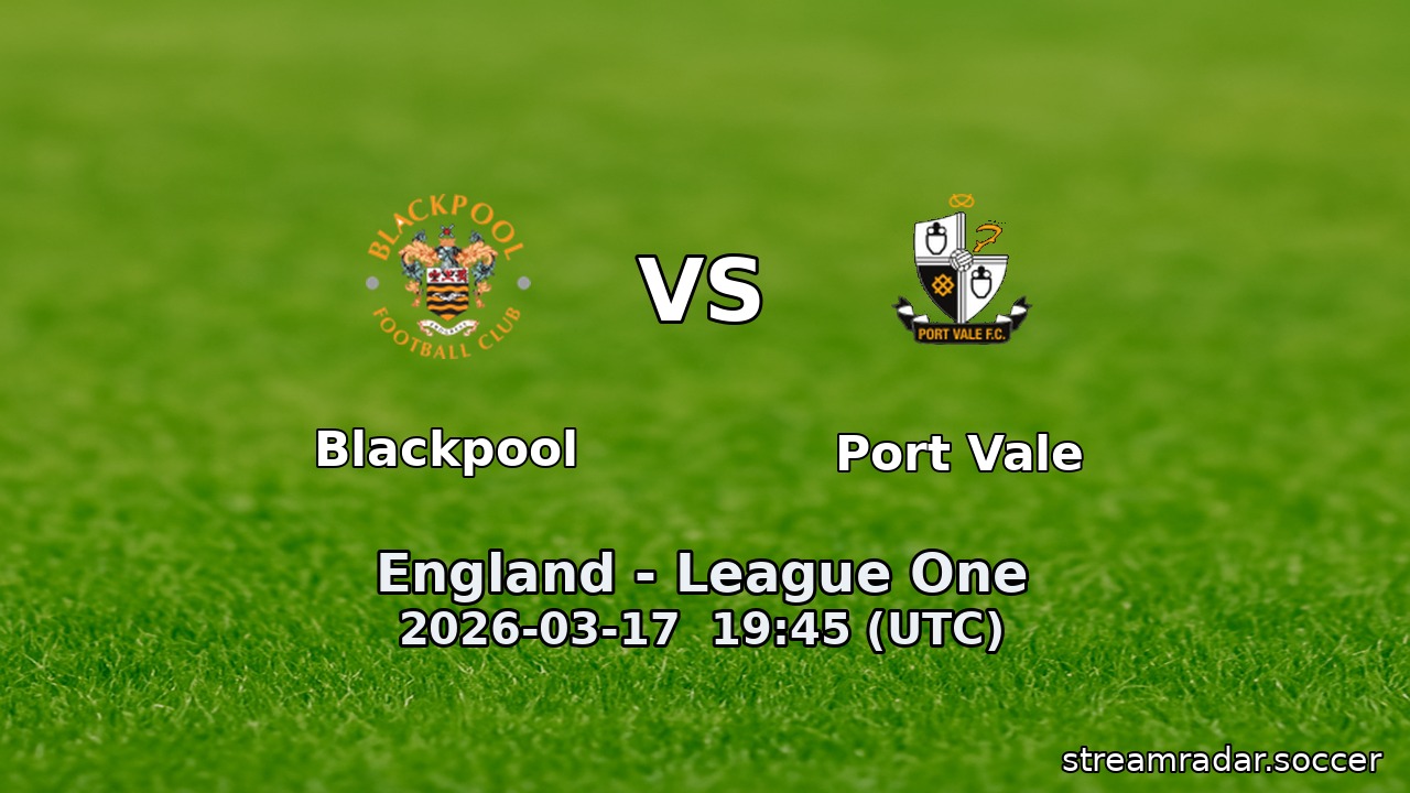Blackpool vs Port Vale