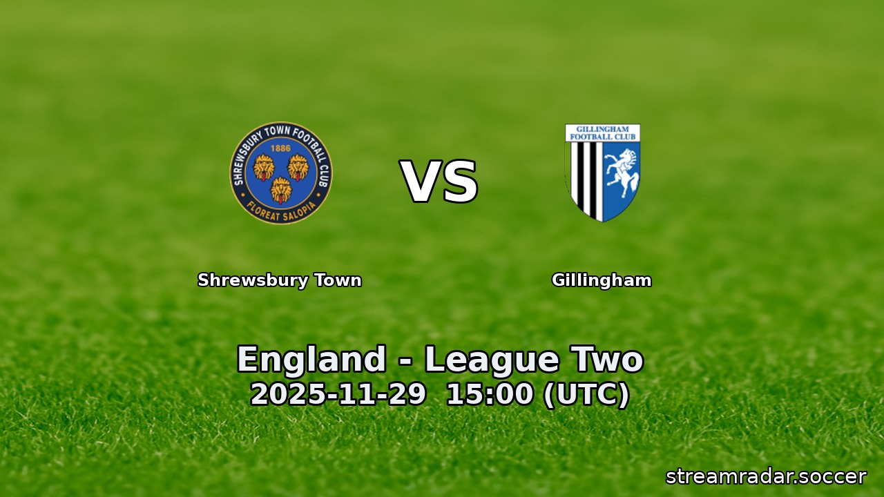 Shrewsbury Town vs Gillingham