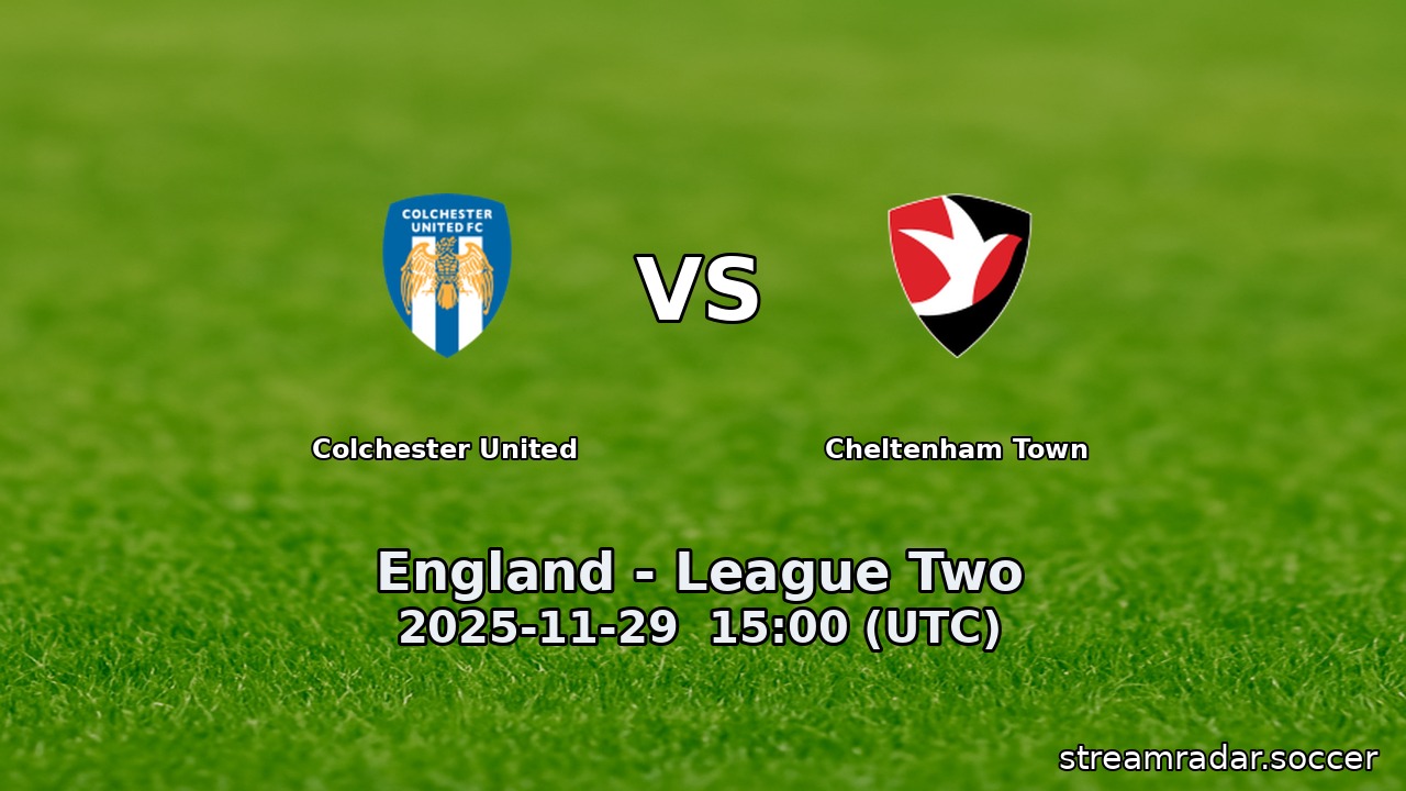 Colchester United vs Cheltenham Town