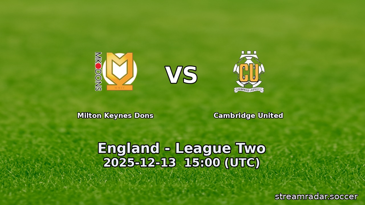 Milton Keynes Dons vs Cambridge United