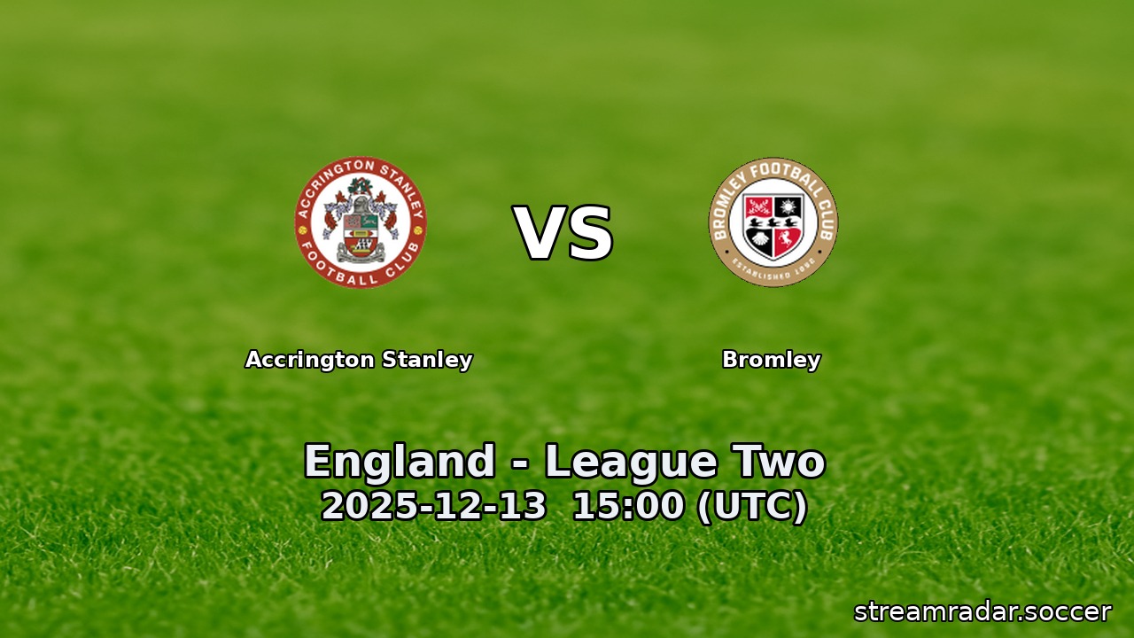 Accrington Stanley vs Bromley