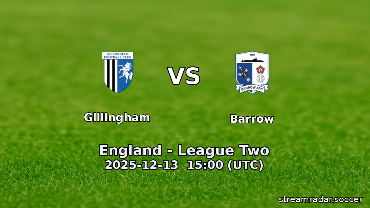 Gillingham vs Barrow