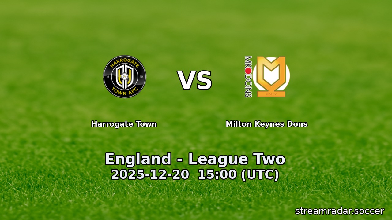 Harrogate Town vs Milton Keynes Dons