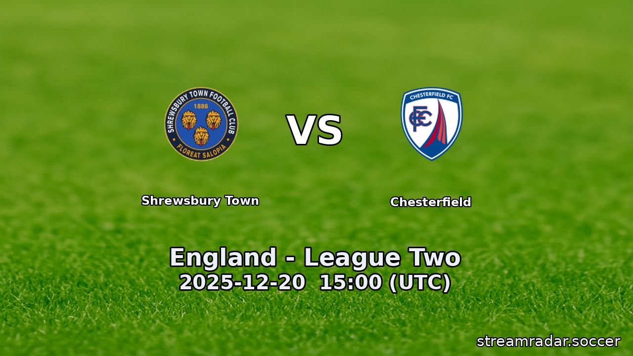 Shrewsbury Town vs Chesterfield