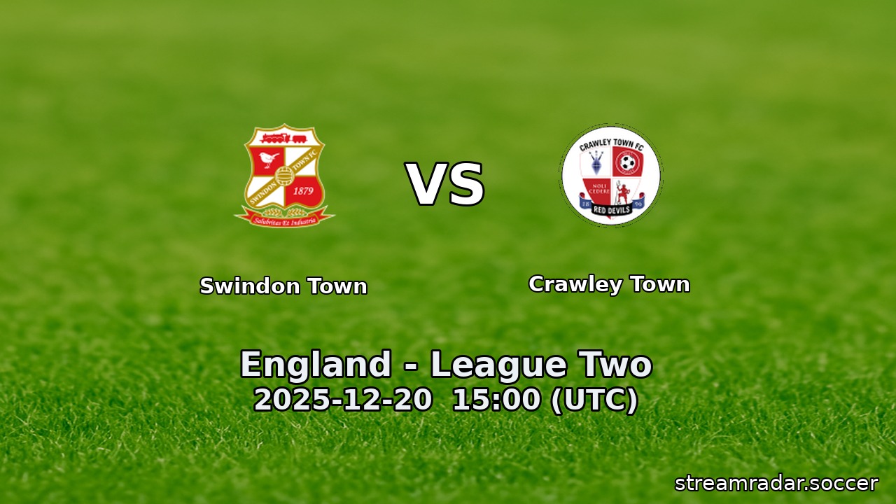 Swindon Town vs Crawley Town