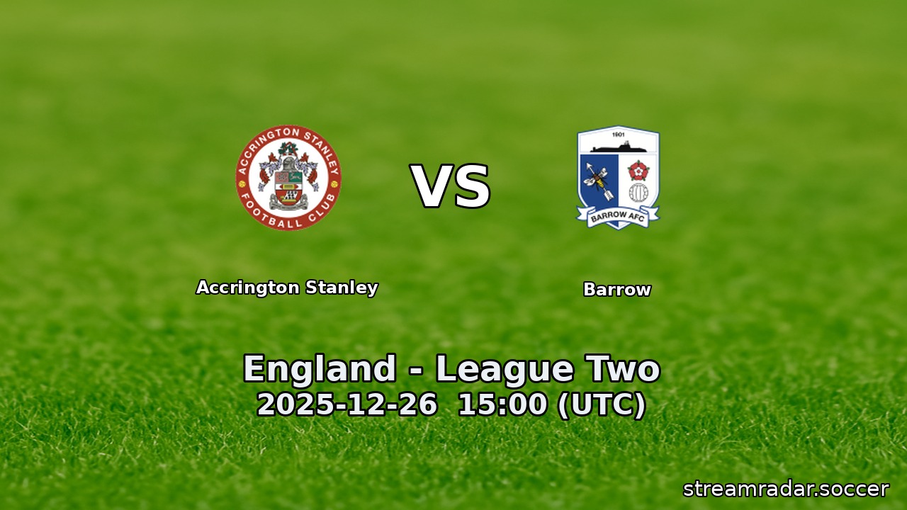 Accrington Stanley vs Barrow