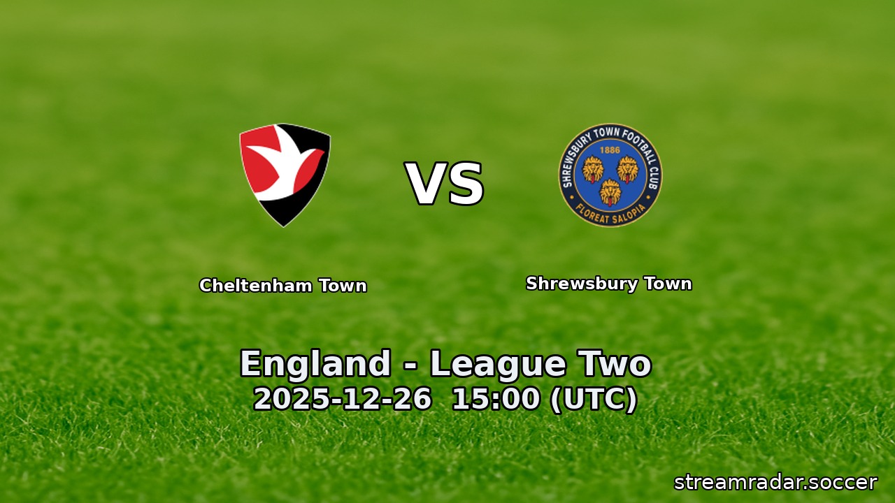 Cheltenham Town vs Shrewsbury Town