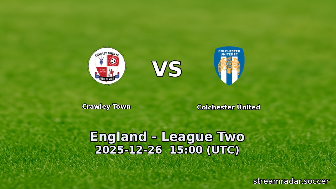 Crawley Town vs Colchester United