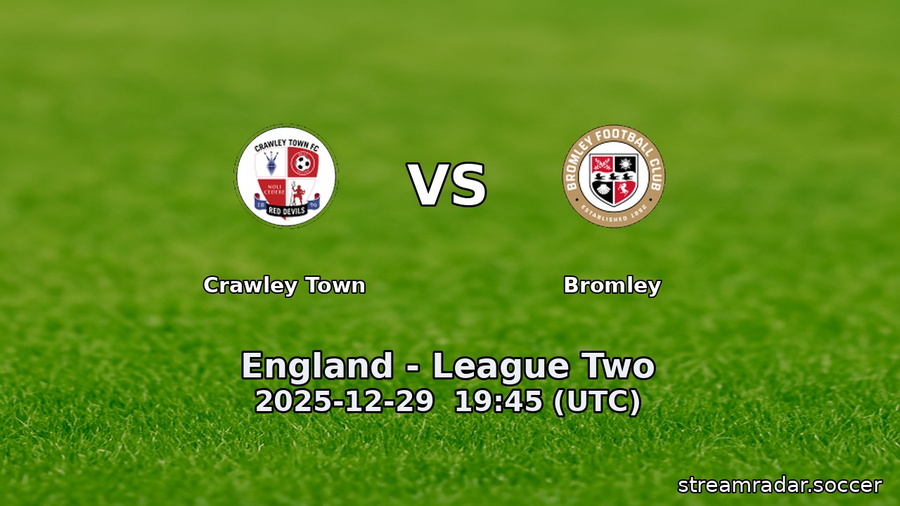 Crawley Town vs Bromley