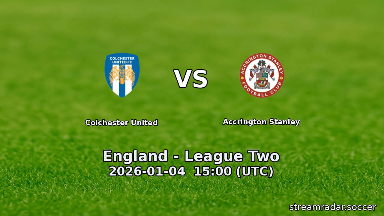 Colchester United vs Accrington Stanley